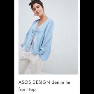 Denim front tie top.